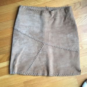 Brown suede/leather skirt
